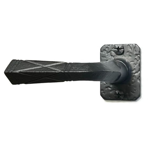 Dummy Lever - Rectangular Rose - Iron - Matte Black Finish - Sold Individually