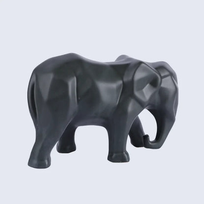 Handmade Eleform black elephant sculpture geometric modern ceramic home decor accent