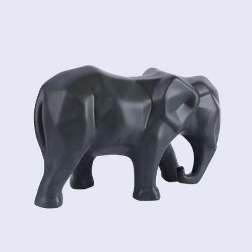 Handmade Eleform black elephant sculpture geometric modern ceramic home decor accent