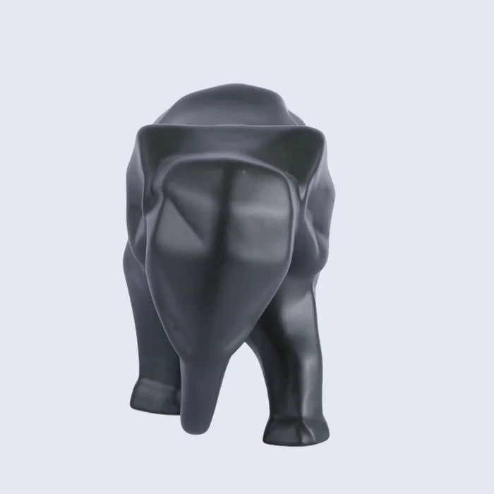 eleform black elephant sculpture geometric modern ceramic home decor accent