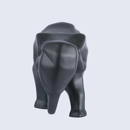 eleform black elephant sculpture geometric modern ceramic home decor accent