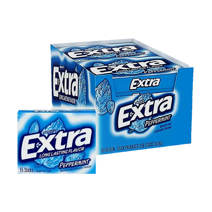 Extra Slim Pack Peppermint 15 Stk available at Mexmax INC, perfect for wholesale buyers seeking fresh gum.