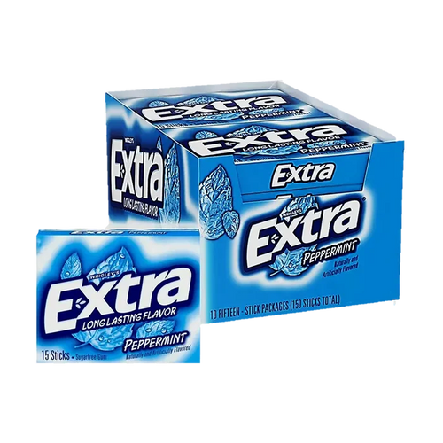 Extra Slim Pack Peppermint 15 Stk available at Mexmax INC, perfect for wholesale buyers seeking fresh gum.