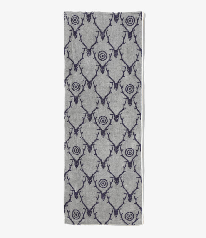 Face Towel - Grey / Purple - Cotton Pile Jq. / Skull & Target