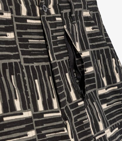 Fatigue Short - Black Tile Print Cotton Canvas