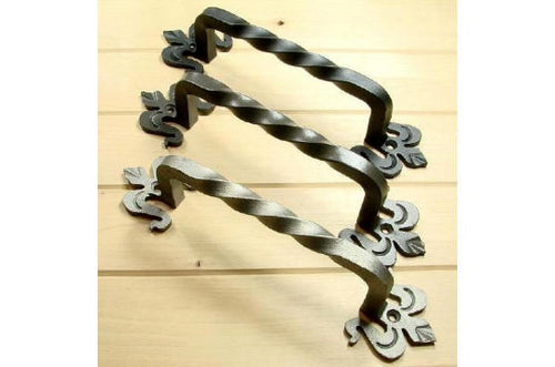Fleur de Lis Twisted Iron Door Pull - Barn Door Handle - Wild West Hardware