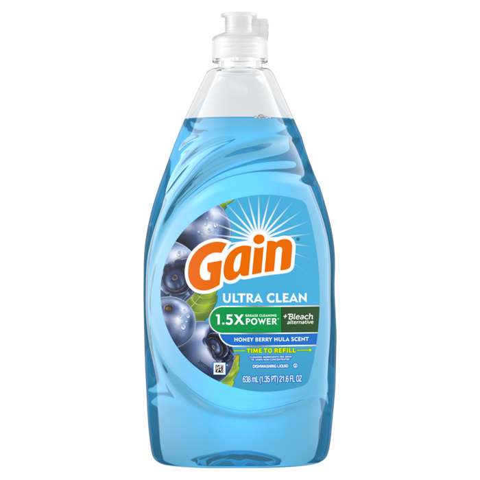 Gain Ultra+ Bleach Alternative Honey Berry Hula Dish Soap - 21.6 oz