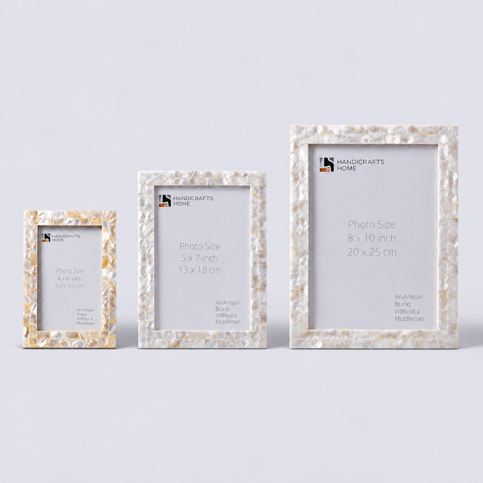 Handmade Gallery Wall Set – Mother of Pearl White 4x6 5x7 8x10