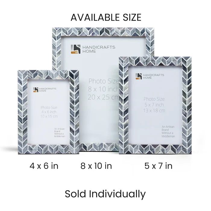 Grey Bone Inlay Picture Frame Arctic Smoke Col. 4x6 5x7 8x10