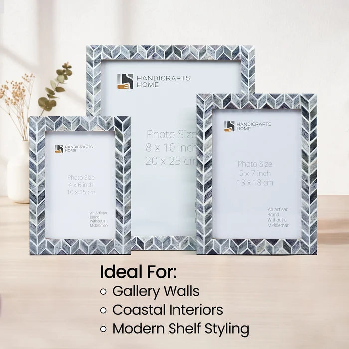 Grey Bone Inlay Picture Frame Arctic Smoke Col. 4x6 5x7 8x10
