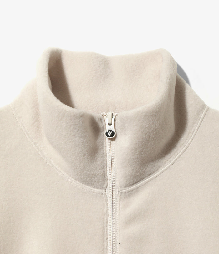 Half Zipped Shirt - Beige - Poly Fleece