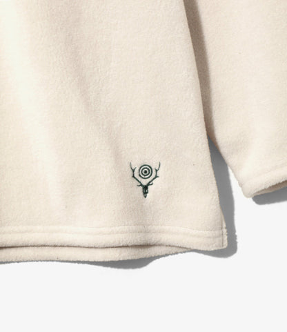 Half Zipped Shirt - Beige - Poly Fleece