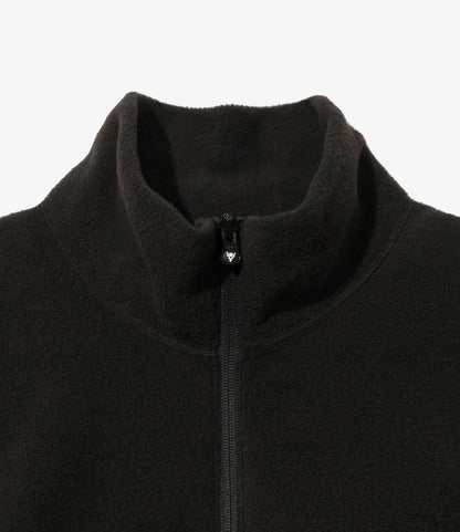 Half Zipped Shirt - Black - Poly Fleece