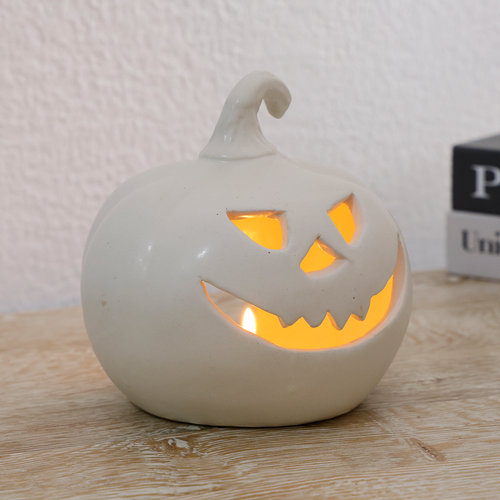 Handmade Halloween Spooky Tabletop Decor Ceramic Pumpkin