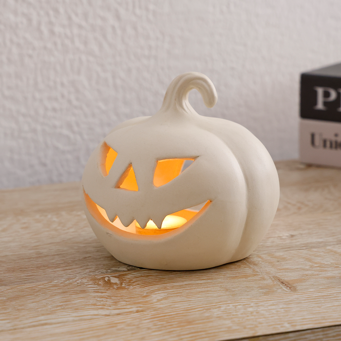 Handmade Halloween Spooky Tabletop Decor Ceramic Pumpkin