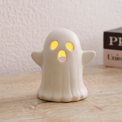 Handmade Halloween Tabletop Decor – Cute Ceramic Ghost Figurines