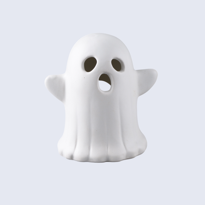 Halloween Tabletop Decor – Set of 2 Cute Ceramic Ghost Figurines