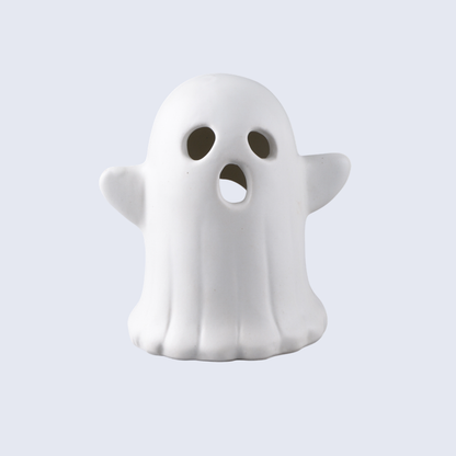 Halloween Tabletop Decor – Set of 2 Cute Ceramic Ghost Figurines