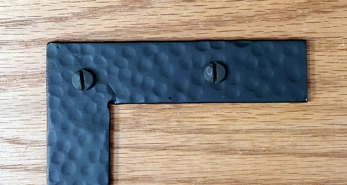 Hand-forged, Rustic L Brackets, Braces 4" and 6" with Square Ends (incl Rustic head screws) - Wild West Hardware