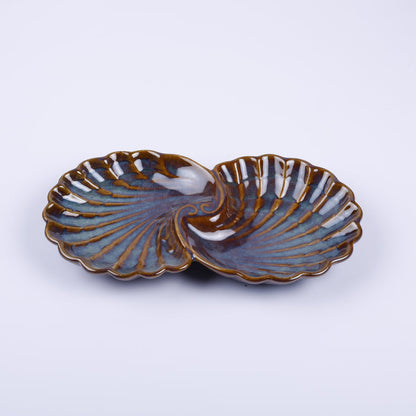 Handmade Decorative Ceramic Platter For Serving & Decor -ANTIQUE-SHELL