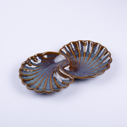 Handmade Decorative Ceramic Platter For Serving & Decor -ANTIQUE-SHELL