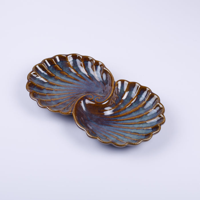 Handmade Decorative Ceramic Platter For Serving & Decor -ANTIQUE-SHELL
