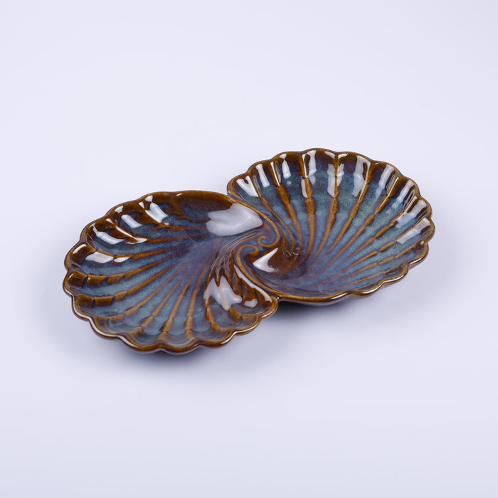 Handmade Decorative Ceramic Platter For Serving & Decor -ANTIQUE-SHELL