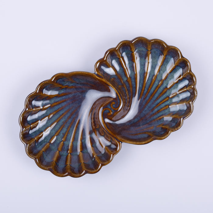 Handmade Decorative Ceramic Platter For Serving & Decor -ANTIQUE-SHELL