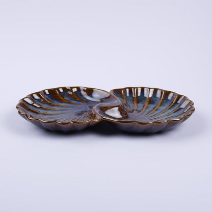 Handmade Decorative Ceramic Platter For Serving & Decor -ANTIQUE-SHELL