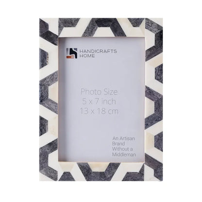 Handmade HEX-GREY Bone Inlay Home Decor Gift Picture Frame 4x6 & 5x7