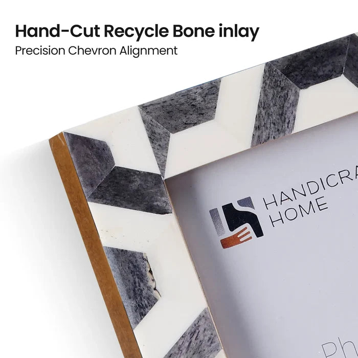HEX-GREY Bone Inlay Home Decor Gift Picture Frame 4x6 & 5x7