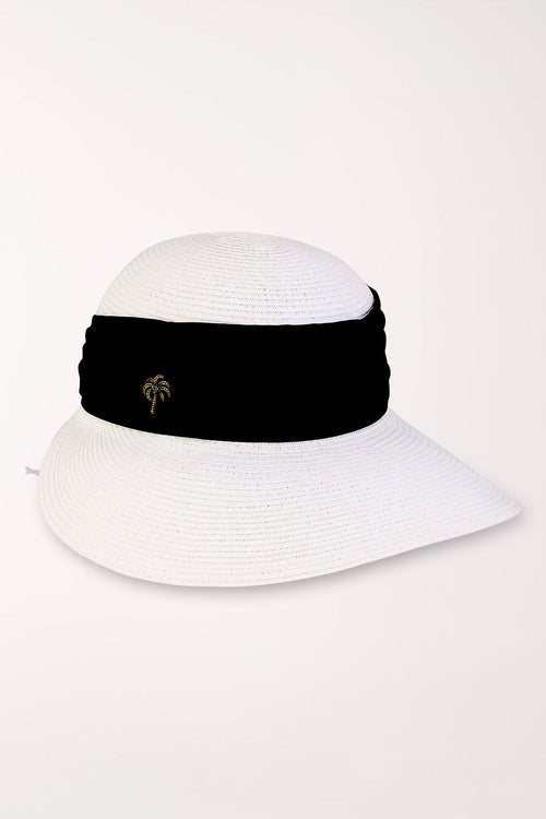 White Palm Tree Backless Sun Hat