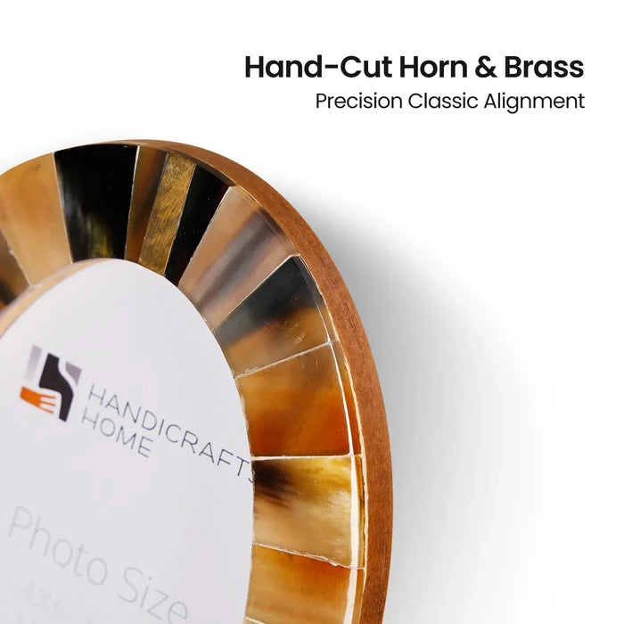 Horn Inlay Picture Frames | Oval Sunburst Photo Frame