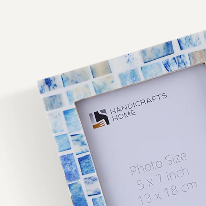 Indigo Mosaic Bone Inlay Picture Frame Set (5-Pieces)