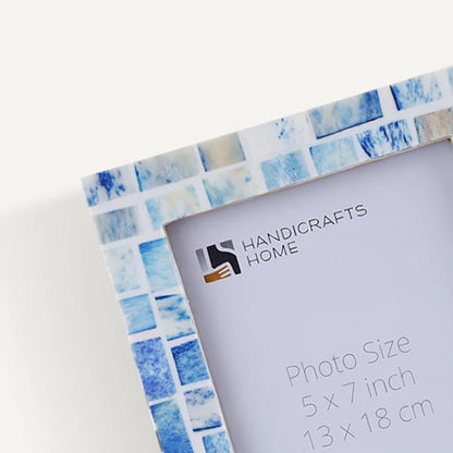 Indigo Mosaic Bone Inlay Picture Frame Set (5-Pieces)
