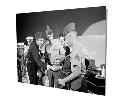Johnny Cash With US Marines Stand Off Aluminum Metal Wall Decor