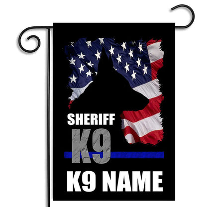 K9 Double Sided Personalized Police or Sheriff Dog Apartment or Garden Flag