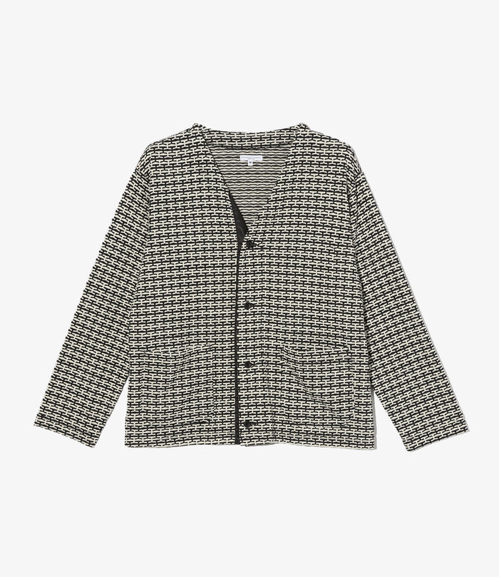 Knit Cardigan - Black/White CP Horizontal Knit Jq.