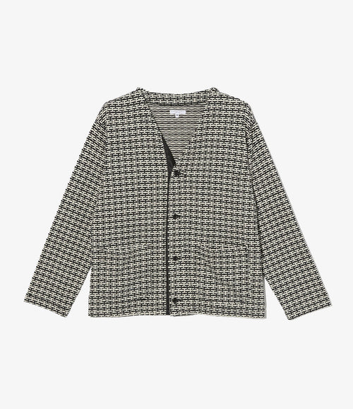 Knit Cardigan - Black/White CP Horizontal Knit Jq.