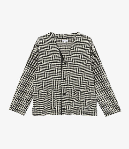 Knit Cardigan - Black/White CP Horizontal Knit Jq.