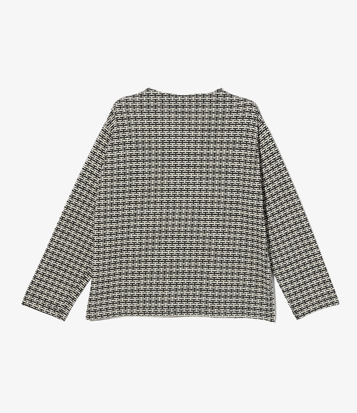 Knit Cardigan - Black/White CP Horizontal Knit Jq.