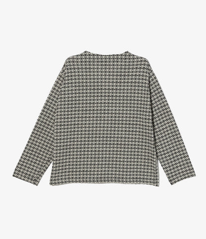 Knit Cardigan - Black/White CP Horizontal Knit Jq.