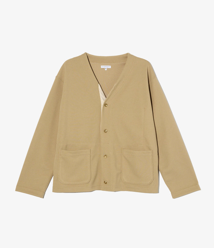 Knit Cardigan - Khaki Diamond Poly Knit