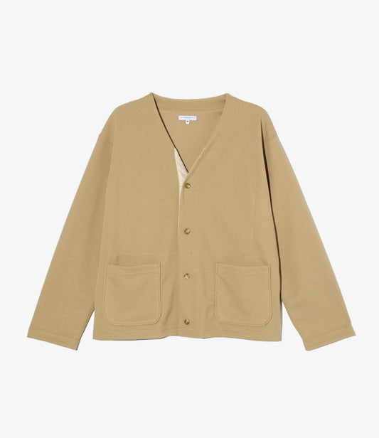 Knit Cardigan - Khaki Diamond Poly Knit