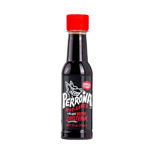 La Perrona Chiltepin Black 5 oz available at Mexmax INC, ideal for wholesale buyers seeking spicy sauces.