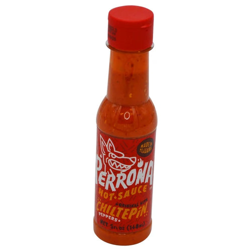 Wholesale La Perrona red chiltepin hot sauce, 5 oz bottle, available at Mexmax INC.