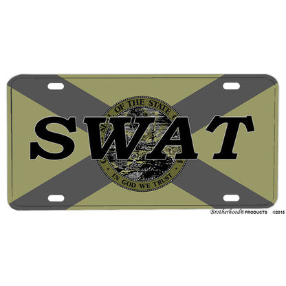 Law Enforcement Subdued Florida State Flag SWAT Unit Aluminum License Plate