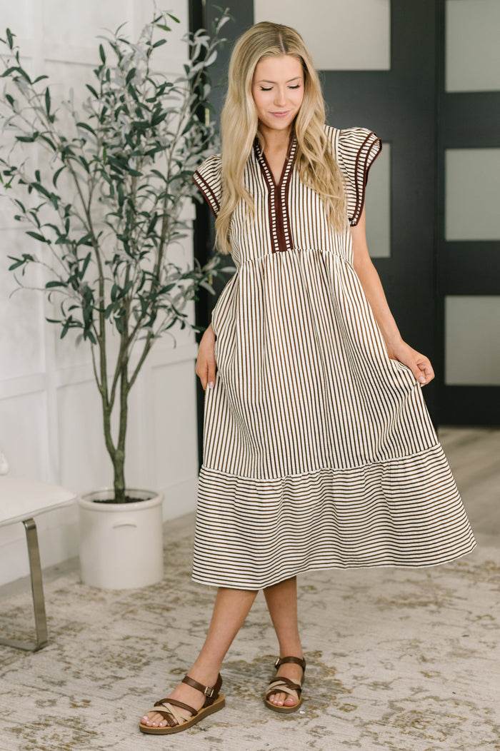 Let Me Love You Cap Sleeve Tiered Dress