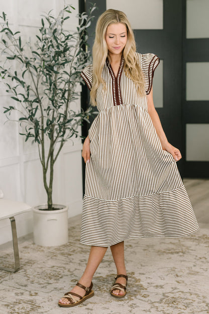 Let Me Love You Cap Sleeve Tiered Dress