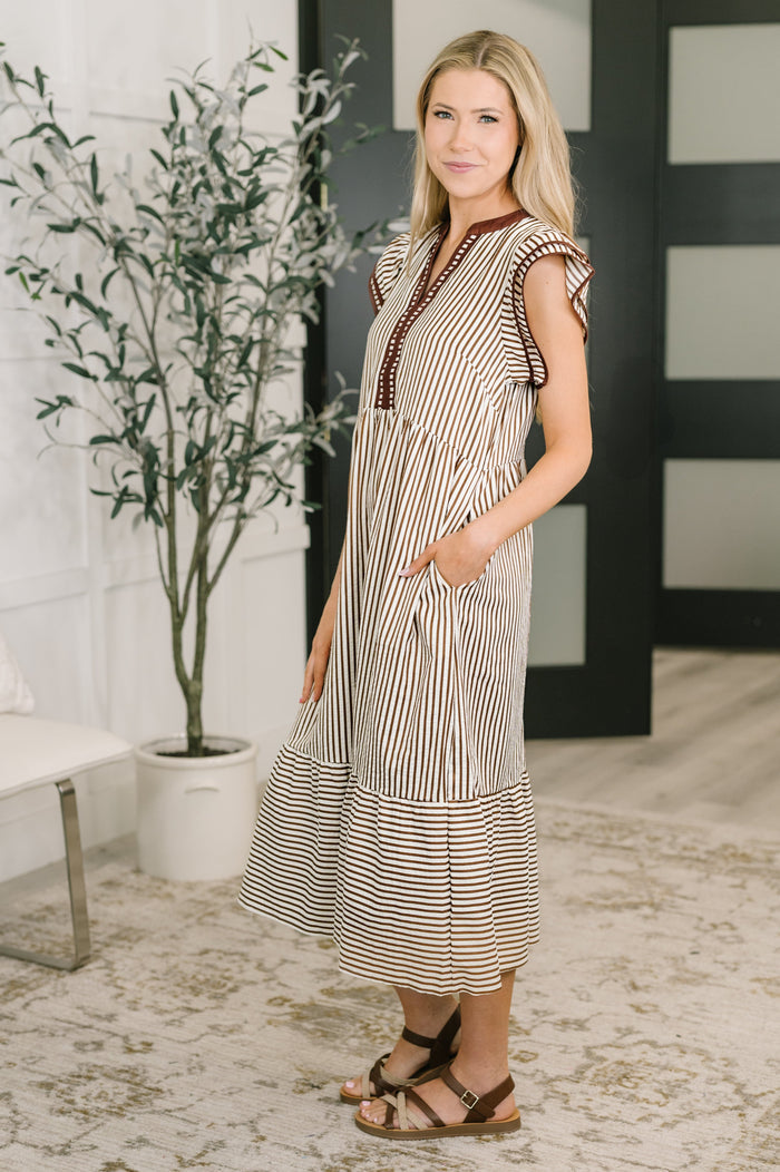 Let Me Love You Cap Sleeve Tiered Dress